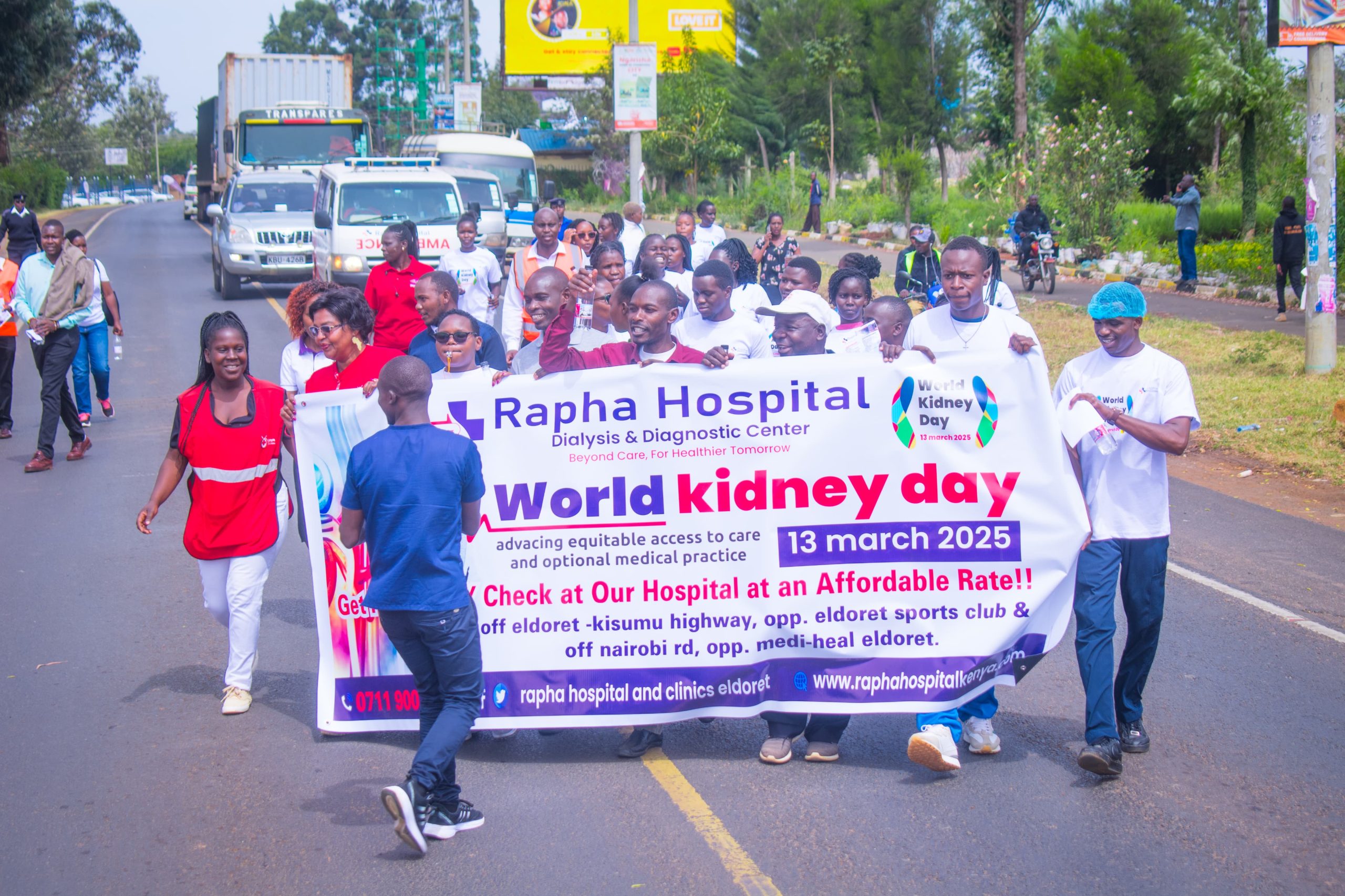 Procession to mark World Kidney Day 2025 in Eldoret.