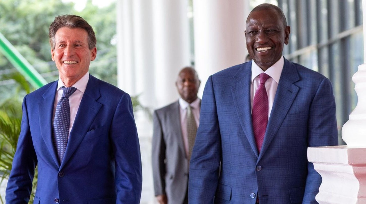 World Athletics President Sebastian Coe and Kenyan President William Ruto
