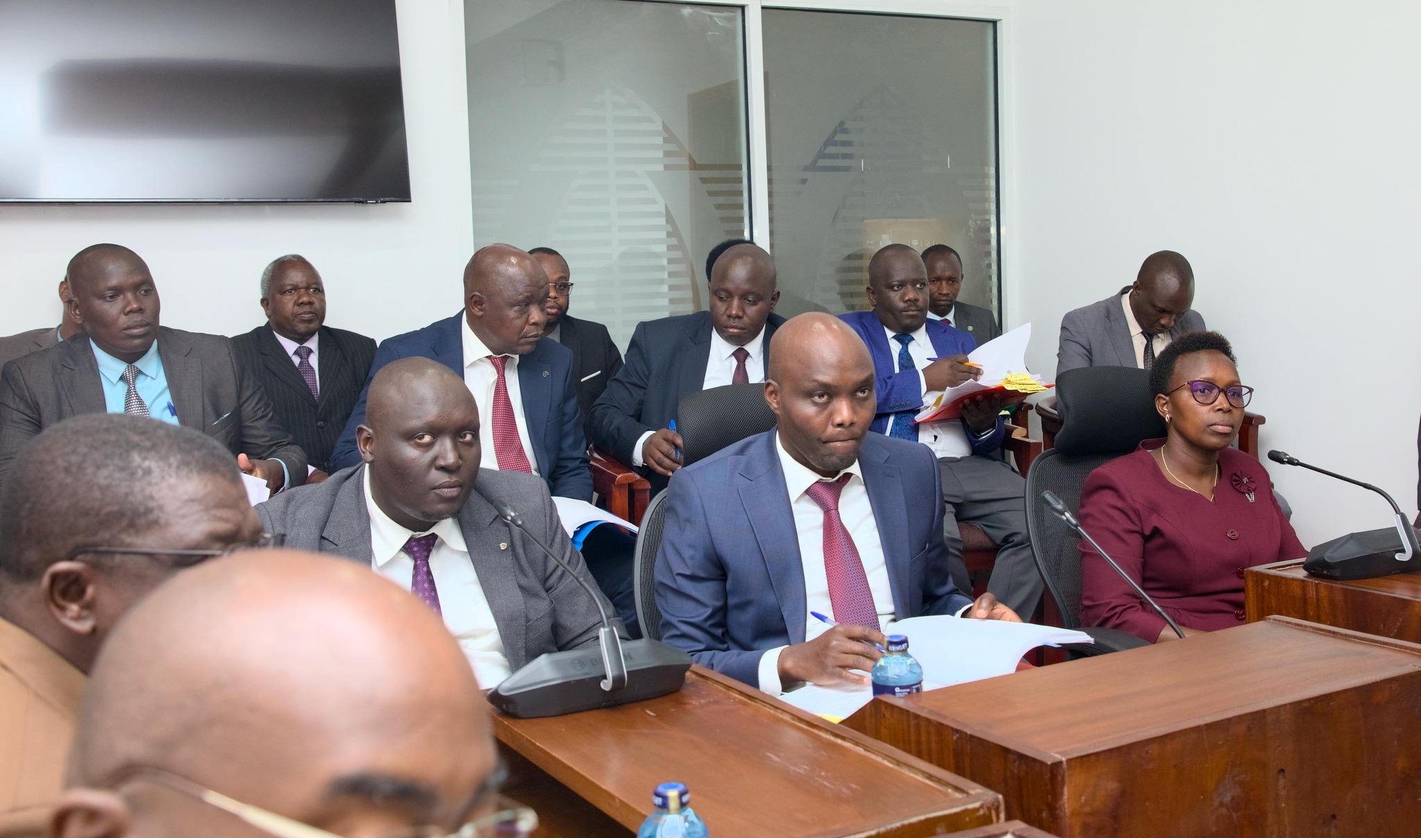 Governor Rotich with senior county officials when they appeared before Senate Committee on County Public Investments and Special Funds