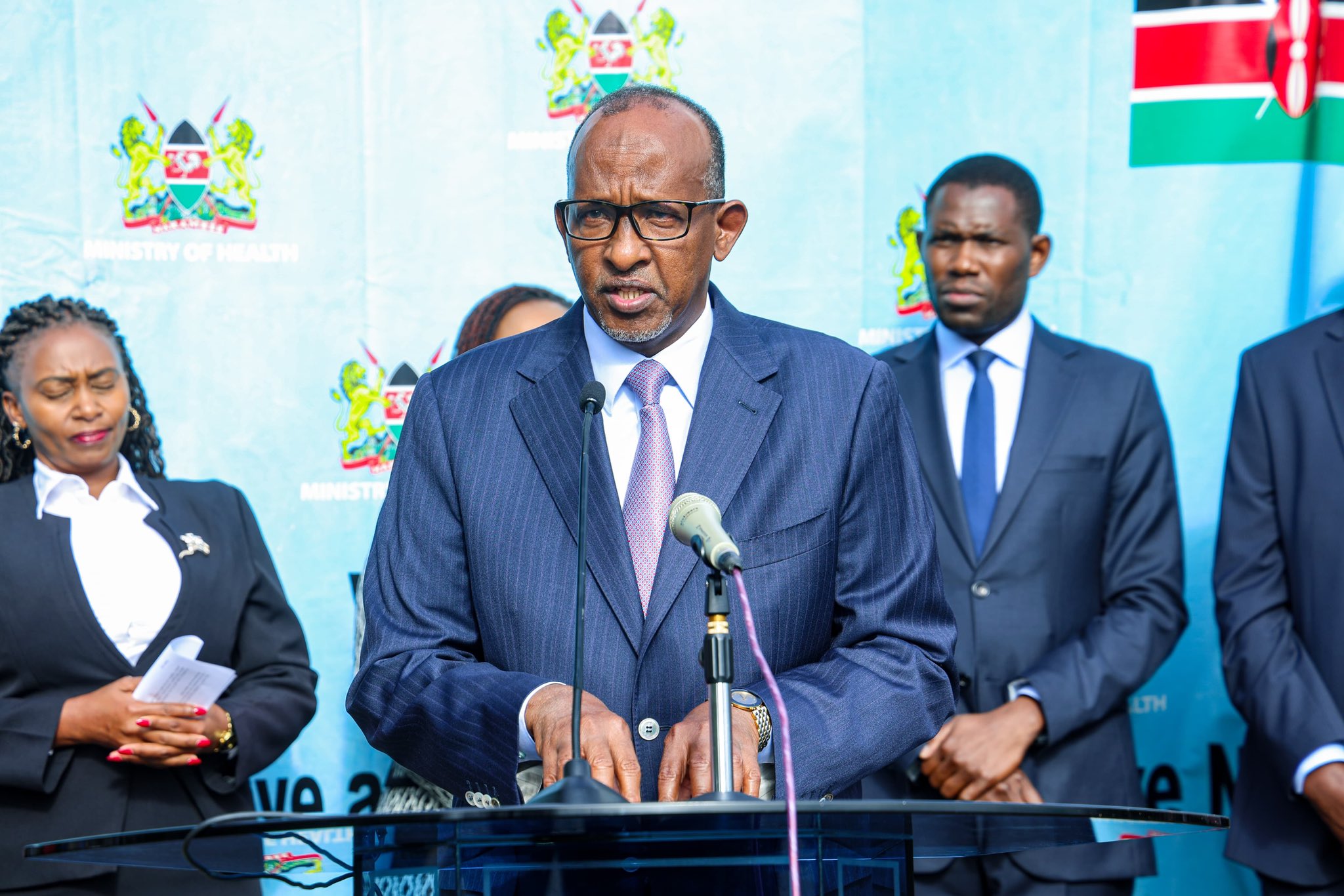 CS Aden Duale at a media briefing 