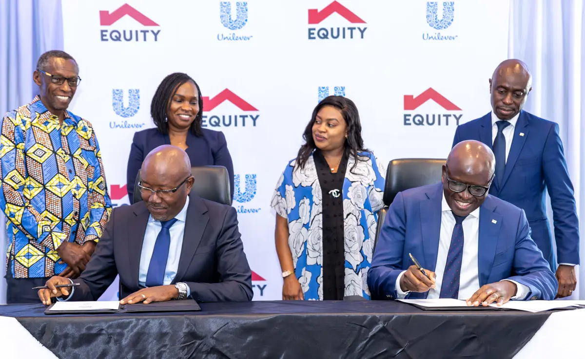 Agreement signing between Equity Bank and Unilever officials
