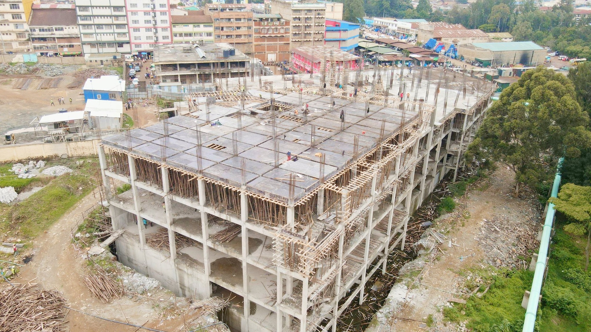 Current state of 64 market under construction in Eldoret