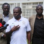 Moi University UASU officials addressing the press