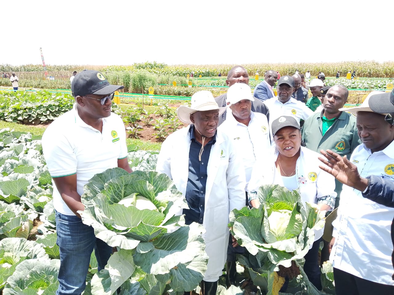 Agriculture PS Kiprono Rono and Kenya Seed board chairperson Wangui Ngirici during the annual Research Field Day at at Kenya Seed Company's Elgon Downs Farm