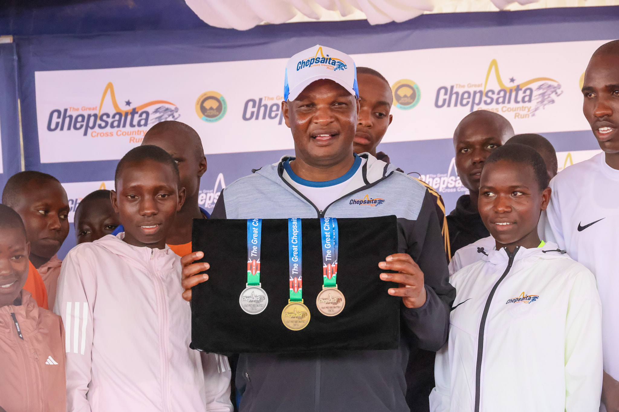 The Great Chepsaita Cross Country Run patron, Farouk Kibet during launch of the third edition