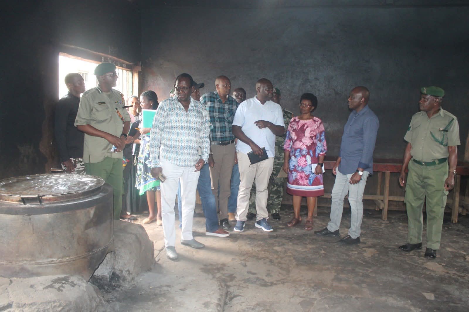 MPs when they visited a kitchen at Kilifi prison 
