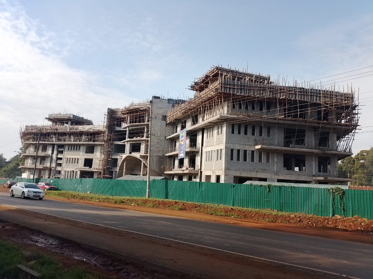 The front view of Simba Mall which is under construction