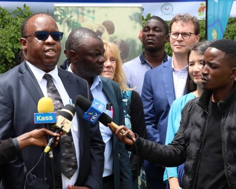 MTRH CEO Dr Phillip Kirwa addressing the press