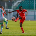 Harambee Starlets player in action during Algeria friendly match