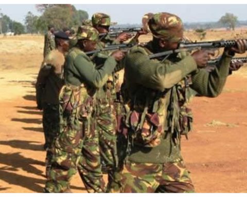 KDF recruits undergoing treatment at Defnce Forces Recruits Training School