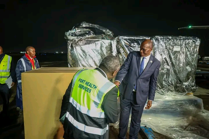 Director General for Health Dr Patrick Amoth, who received the consignment