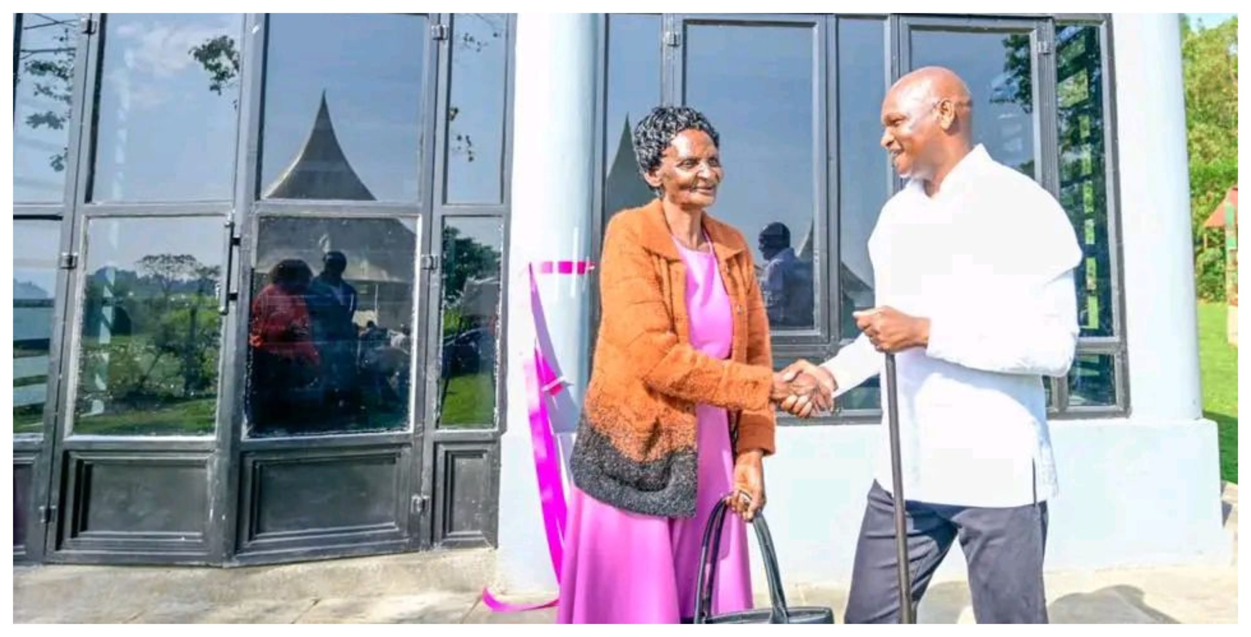 Ruto's PA Farouk Kibet with his nursery school teacher Christine Koech