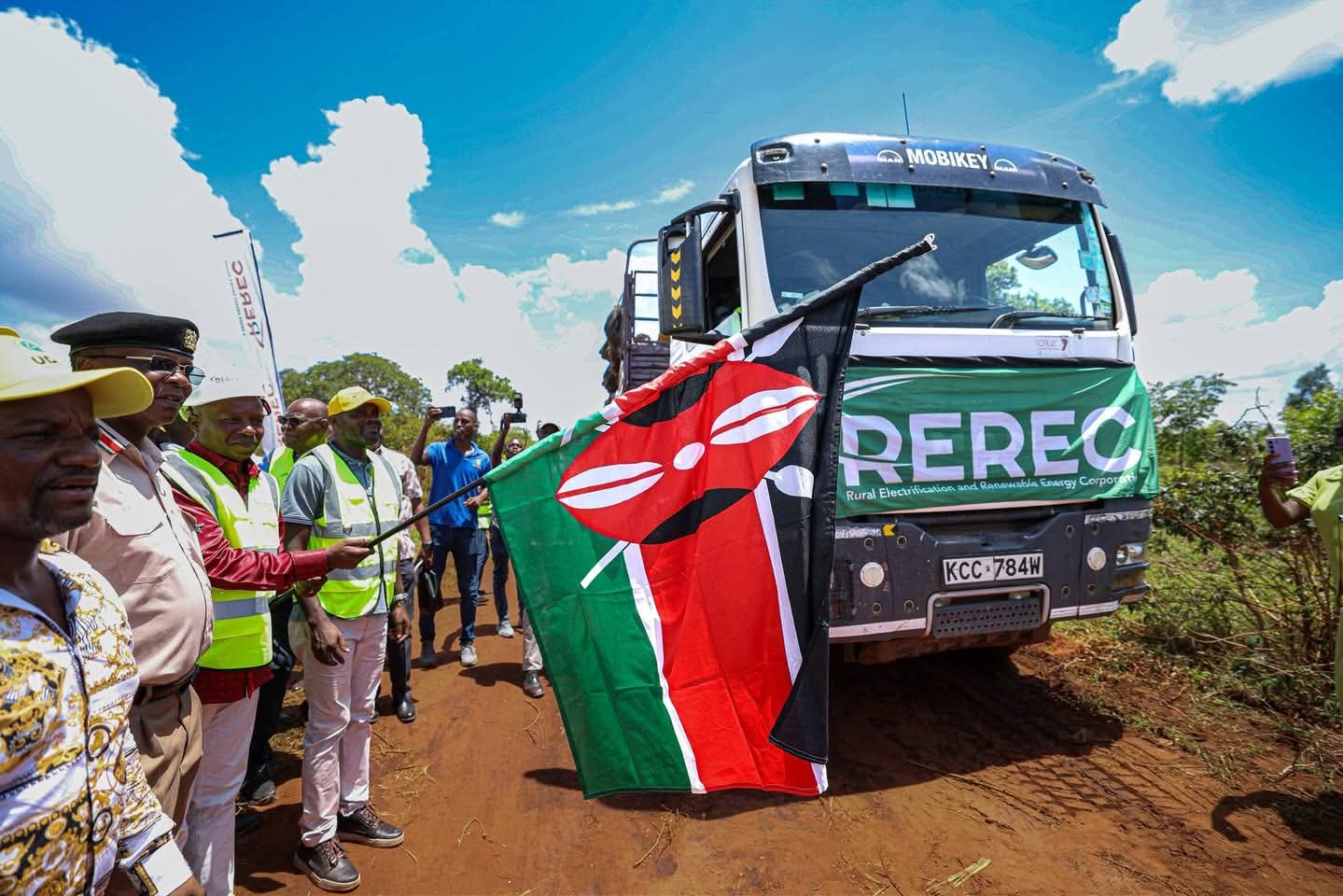 Kindiki flagging off REREC truck in Kilifi 