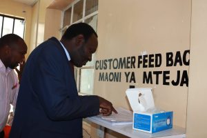 Uasin Gishu County Chief Officer for Clinical Services Ambrose Tarus at Burnt Forest Sub-County Hospital