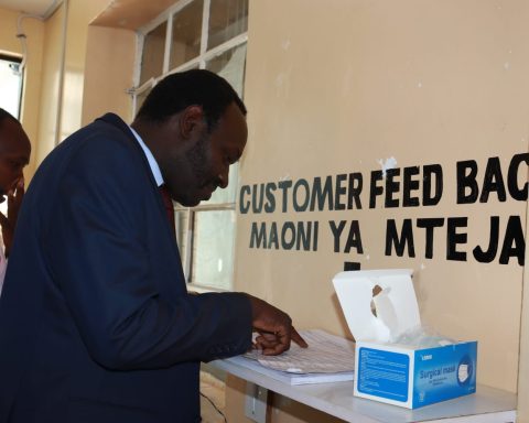 Uasin Gishu County Chief Officer for Clinical Services Ambrose Tarus at Burnt Forest Sub-County Hospital
