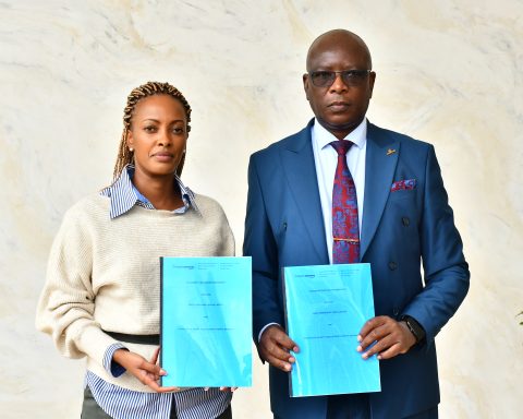 BrighterMonday’s Kenya Programs Lead Manager, Peninah Kimani and PROSAK’s Chairperson Dr. Enock Alumasi Makanga during the signing of Memorandum of Understanding (MoU) between BrighterMonday Kenya and Protective and Safety Association of Kenya