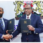 Health CS Aden Duale with Kenya Red Cross Secretary General Ahmed Idris.