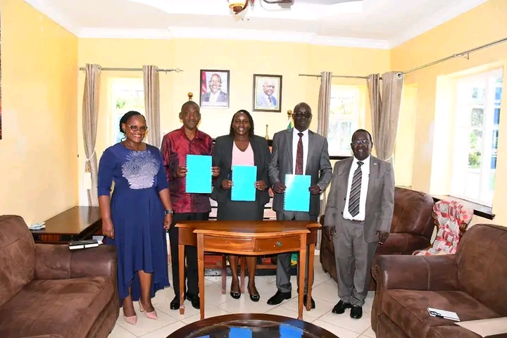 West Pokot County and Childline Kenya officials after signing MOU