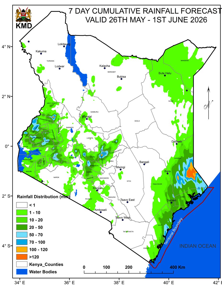 Kenya Weather Forecast for May 25 to June 1 2026