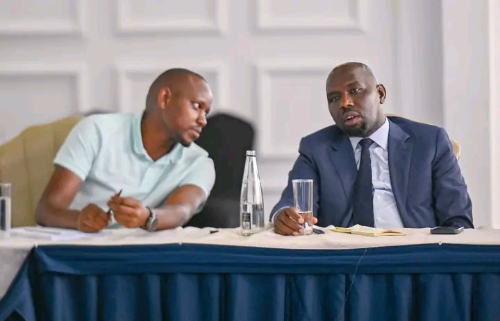 Murkomen with Uasin Gishu County Assembly Speaker Phillip Muigei