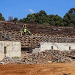 Ongoing construction works at Kipchoge Keino Stadium.