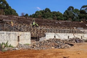 Ongoing construction works at Kipchoge Keino Stadium.