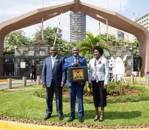 CS Mbadi (c) with National Assembly deputy speaker Gladys Boss Shollei and minority leader Junet Mohhamed