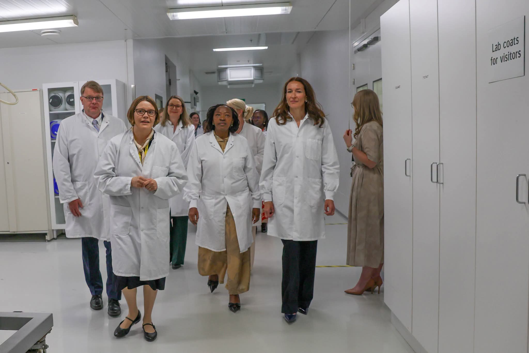 First lady Mama Rachel Ruto during a tour of Revvity, a diagnostics company specializing in newborn screening technologies.