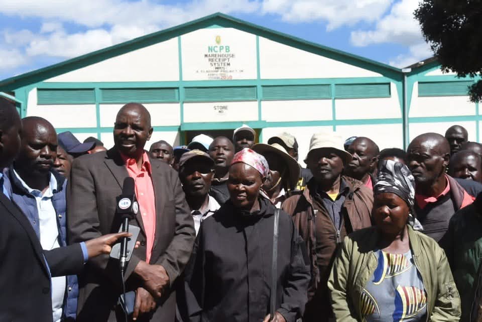 Menjo with farmers at NCPB depot