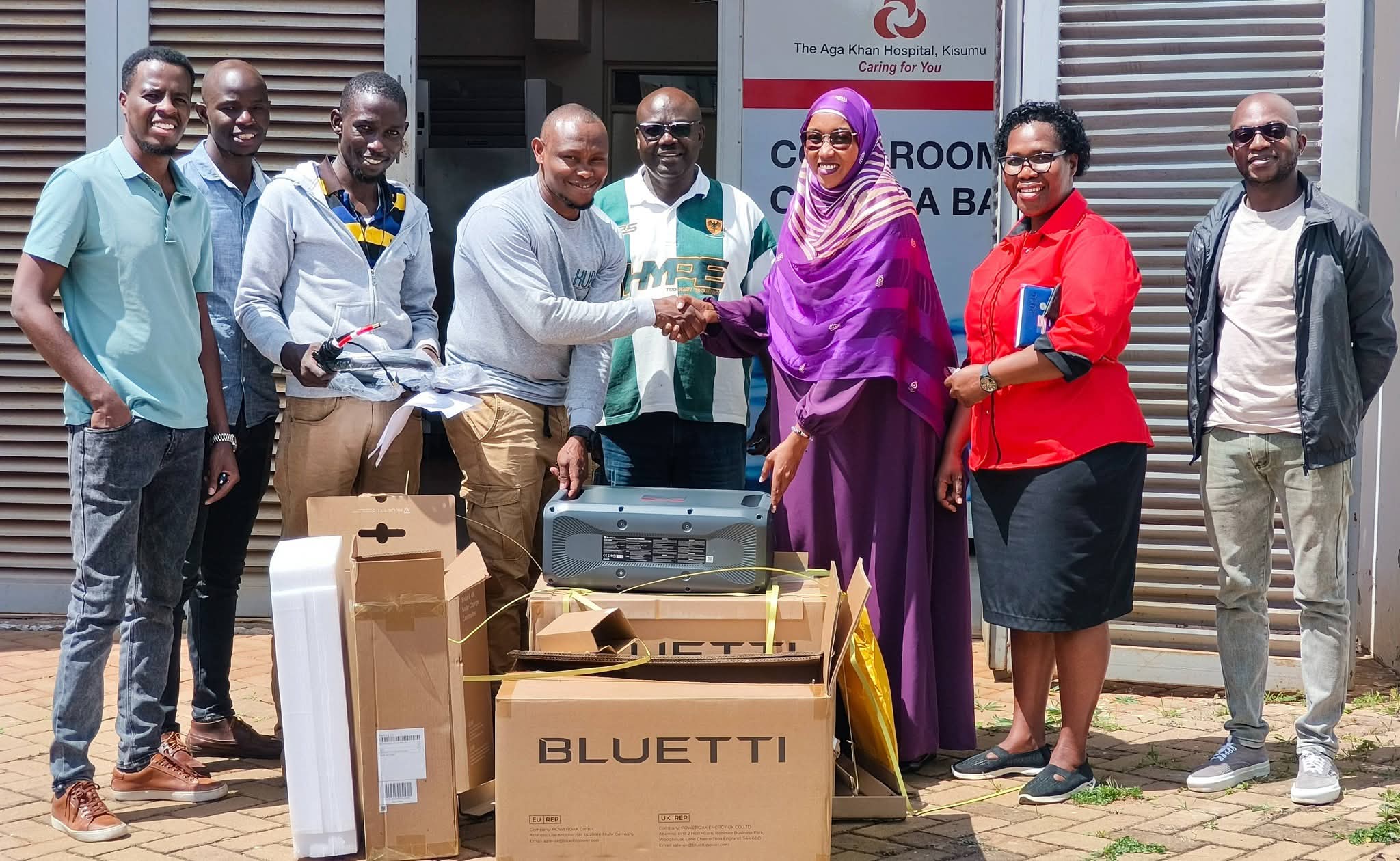 Wamalwa Kijana Hospital officials receiving solar surgery system