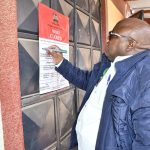 PPB Head of Good Distribution Practices and Enforcement Julius Kaluai closing an unlicensed medicine outlets during an operation in Nairobi and Kajiado.