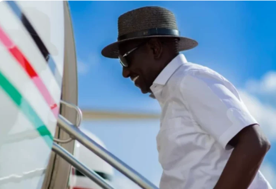 President William Ruto boarding a plane