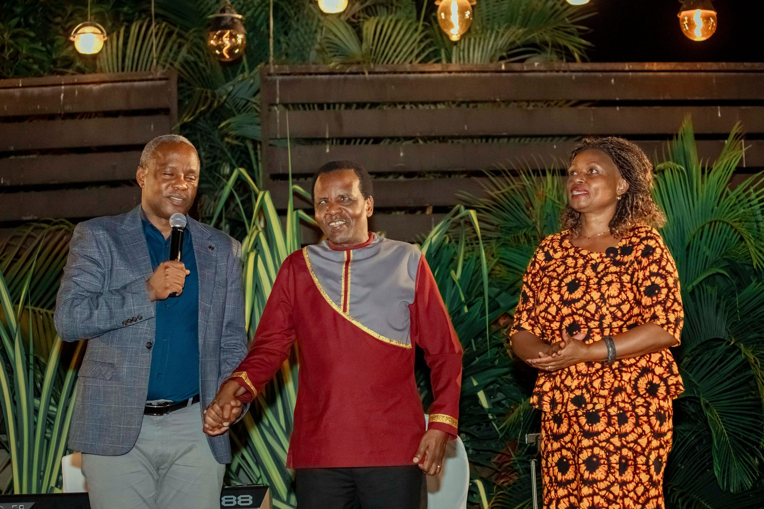 Singer Reuben Kigame with his wife and Tanzanian Ambassador to Burundi, Gelasius Gasper Byakanwa during
