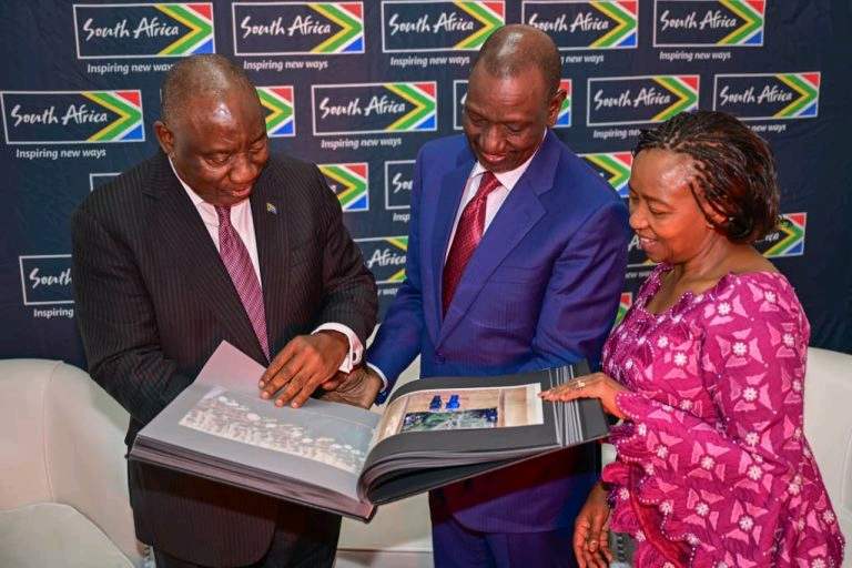 South African President Cyril Ramaphosa with Kenya's William Ruto and his wife Mama Rachel Ruto