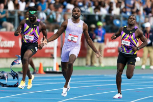 Noah Lyles wins the 100m at the 2026 US Championships (© Getty Images)