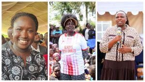 Collage of Chemutai Kurgat (left) Gladys Boss Shollei (c) andSarah Malel (right).