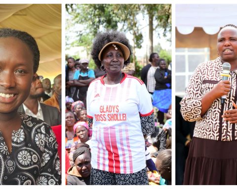 Collage of Chemutai Kurgat (left) Gladys Boss Shollei (c) andSarah Malel (right).