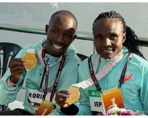 Defending Valencia Marathon champions John Korir and Joyciline Jepkosgei