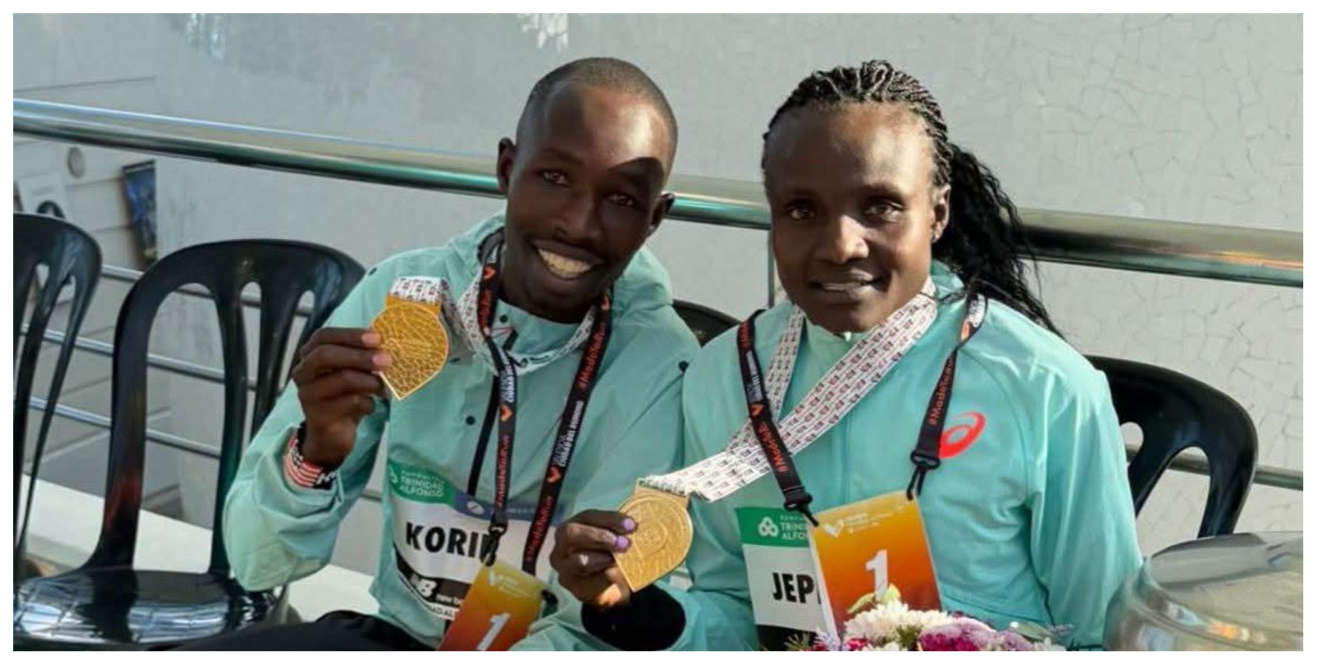 Defending Valencia Marathon champions John Korir and Joyciline Jepkosgei