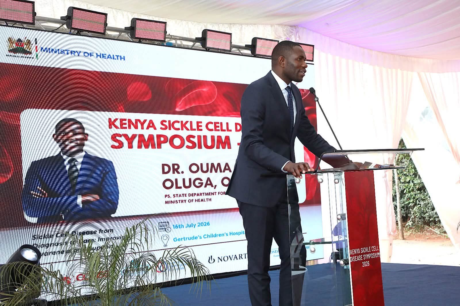 PS Ouma Oluga Speaking at the Kenya Sickle Cell Disease Symposium 2026 held at Gertrude’s Children’s Hospital,