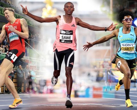 Simon Ehammer, Sabastian Sawe and Devynne Charlton