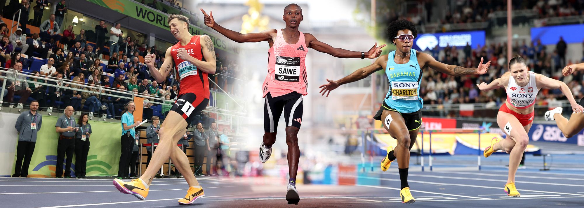 Simon Ehammer, Sabastian Sawe and Devynne Charlton