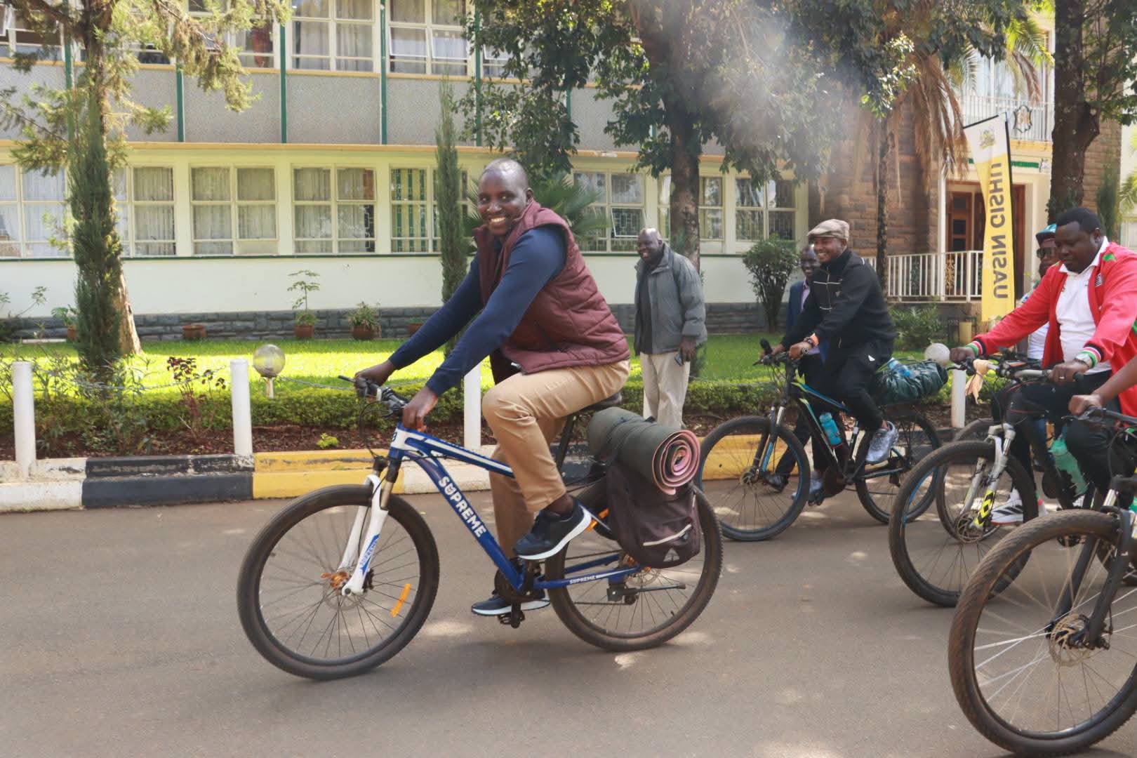 Uasin Gishu DG with cycling team undertaking a 55-day expedition