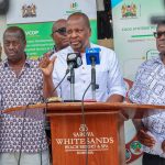 Agriculture CS Mutahi Kagwe speaks during Fifth Joint Consultative Meeting of County Executive Committee Members (CECMs) media briefing