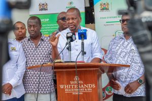Agriculture CS Mutahi Kagwe speaks during Fifth Joint Consultative Meeting of County Executive Committee Members (CECMs) media briefing