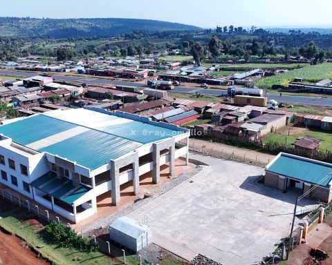 Aerial view of the Matharu ESP market in Uasin Gishu County