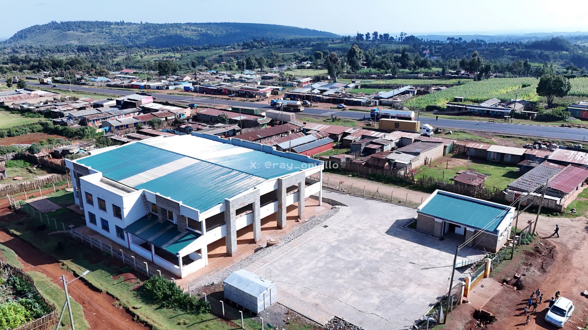 Aerial view of the Matharu ESP market in Uasin Gishu County