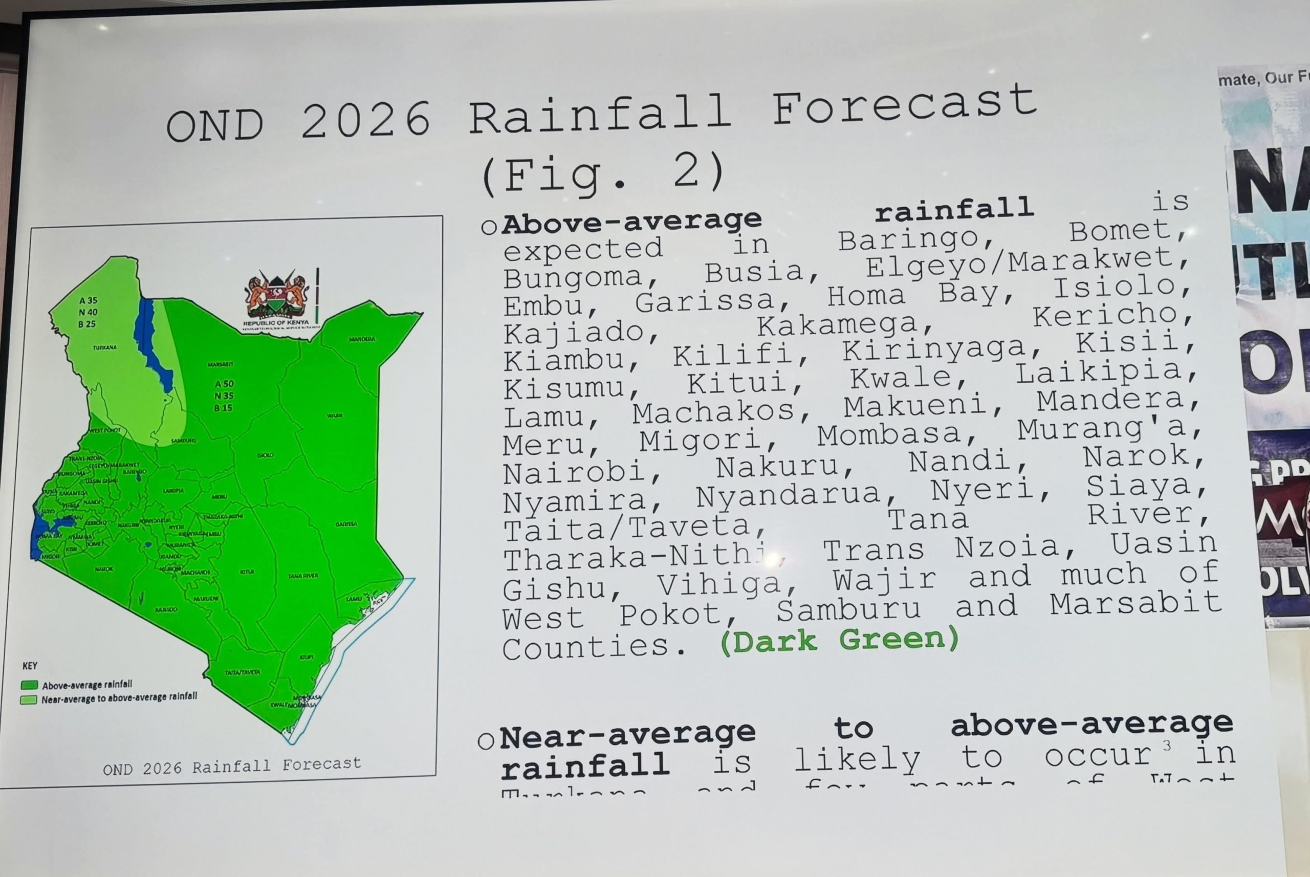 Kenya Weather Outlook for the October-November-December 2026