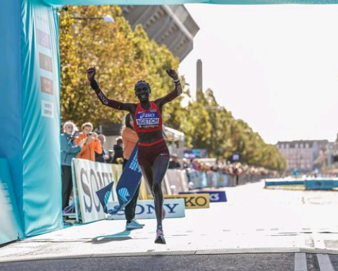 Agnes Ngetich at the World Athletics Road Running Championships Copenhagen 26 (© World Athletics CameraGaelle Mobuchon)