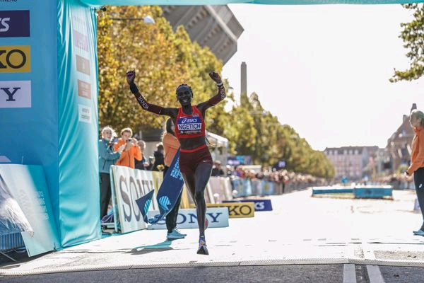 Agnes Ngetich at the World Athletics Road Running Championships Copenhagen 26 (© World Athletics CameraGaelle Mobuchon)